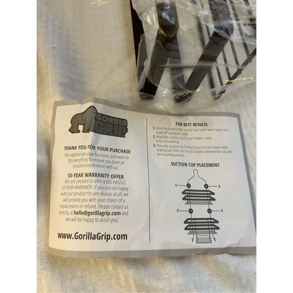 Gorilla hanging shower caddy 11x26 nwot - Picture 7 of 7